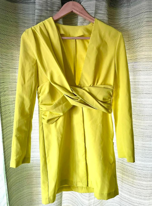 NWOT Neon Yellow Mini Dress