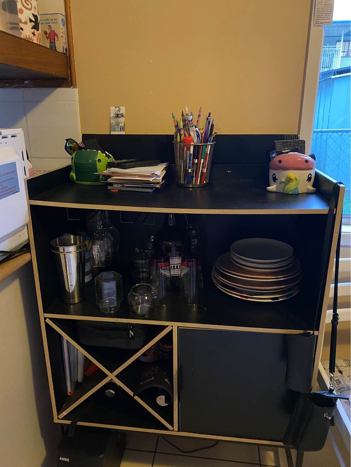 Wine rack and Buffet storage.