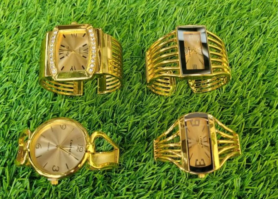 Gold bangle bracelet watches.