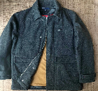 JACKET TOMMY HILFGR PRINTABLE FLANNEL MATERIAL COLD WEATHER BLACK SIZE M LARGE OR L NORMAL