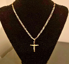 4mm Cuban Link 18ct Gold Filled Crucifix Pendant Necklace