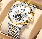 Mechanical automatic skeleton watch for men