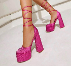 Hot pink bedazzled platform heels