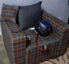 Complete living room armchair plus the table for sale for travel reasons