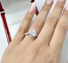 3 Claw Pear Shape Halo and Pace Set Diamond Band