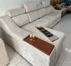 Sofa with chaise longue and extendable seats