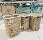 RATTAN CANE LAUNDRY BASKET